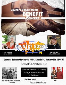 CGM Country Gospel Music Benefit Concert for Agape House Church