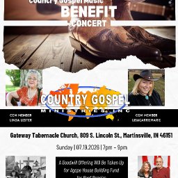 CGM Country Gospel Music Benefit Concert for Agape House Church
