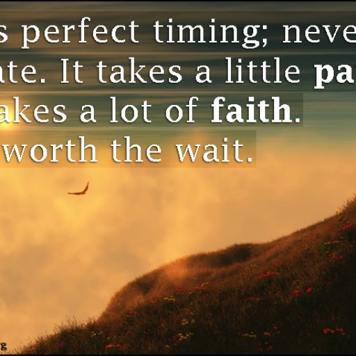 God-has-perfect-timing-never-early-never-late.-It-takes-a-little-patience-and-it-takes-a-lot-of-faith.-But-it&rsquo;s-worth-the-wait.