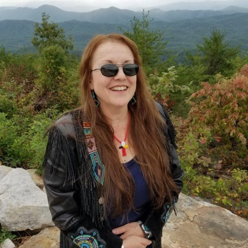 Ann M. Wolf at mountain overlook in Smoky Mountains
