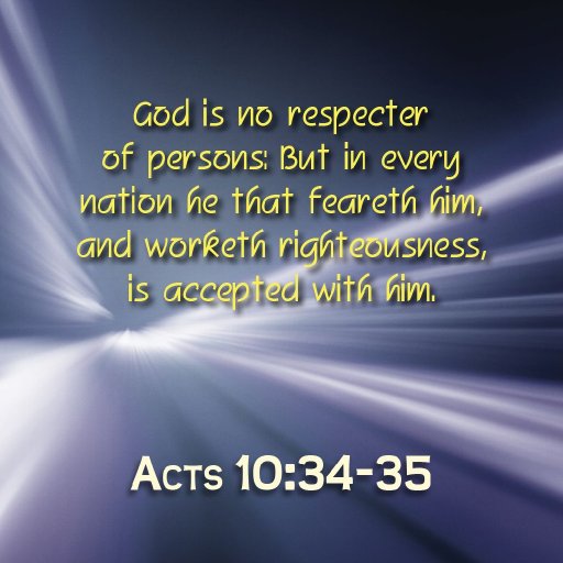 God is no respecter of person