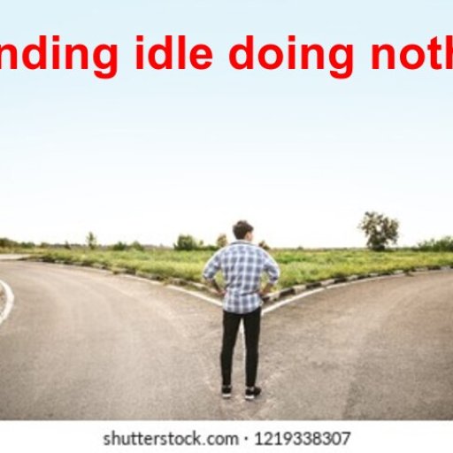 Standing idle doing nothing