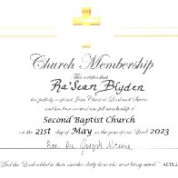 Second Baptist Church Membership