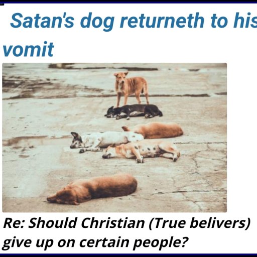 Satan's dog returns to his folly