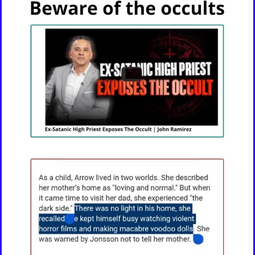 BEWARE OF THE OCCULT