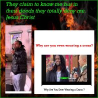 Wearing cross symbol? Religious/lost.