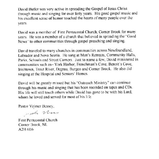 Pastor Bessey's Letter