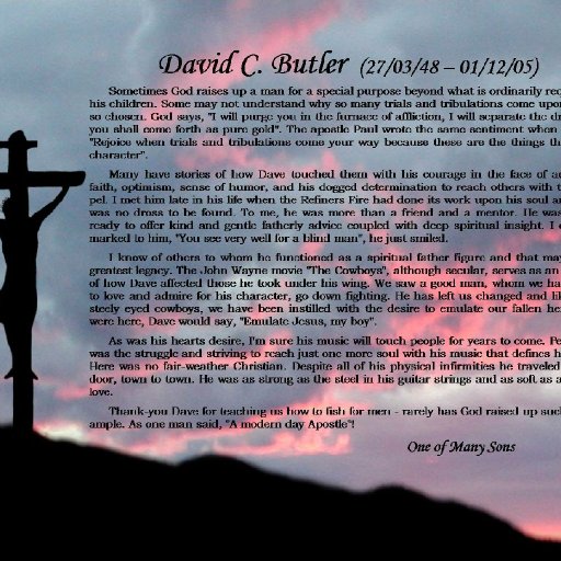 Dave Butler - Epitaph