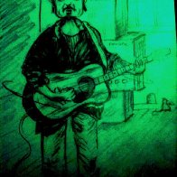 caricature of me playing at the Edge 9-1-12