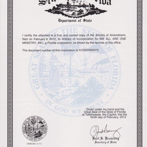 STATE OF FLORIDA CORPORATION DOCUMENT