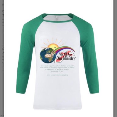 Three quarter sleeve unisex baseball shirt